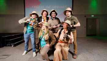 Team Dressed up as jungle explorers to take part in the halloween treasure hunt