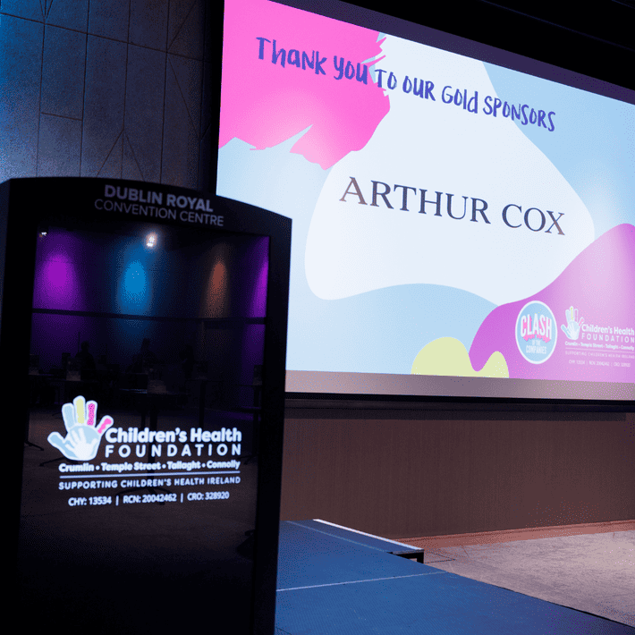 Children’s Health Foundation signage highlighting the fundraising purpose