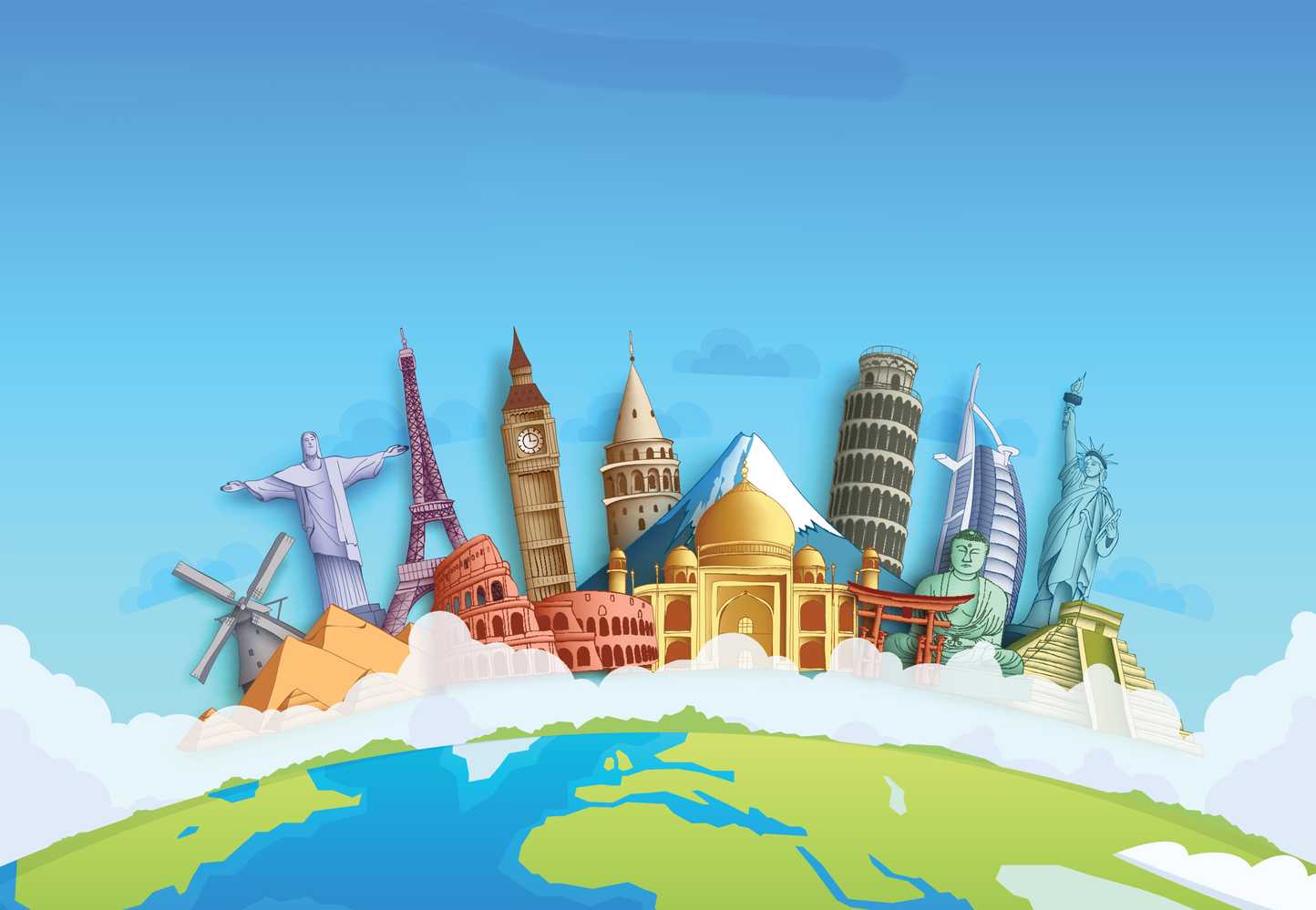 around the world