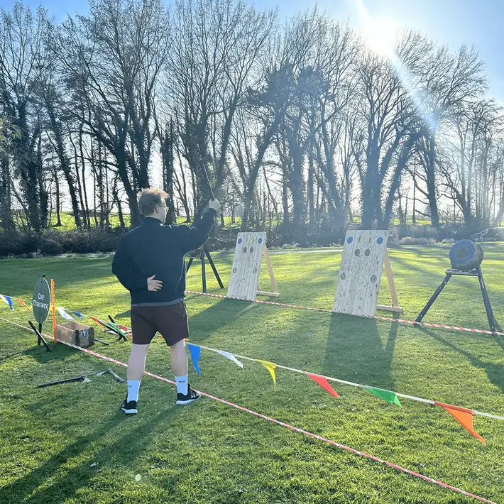 axe throwing celtic challenge team building activity