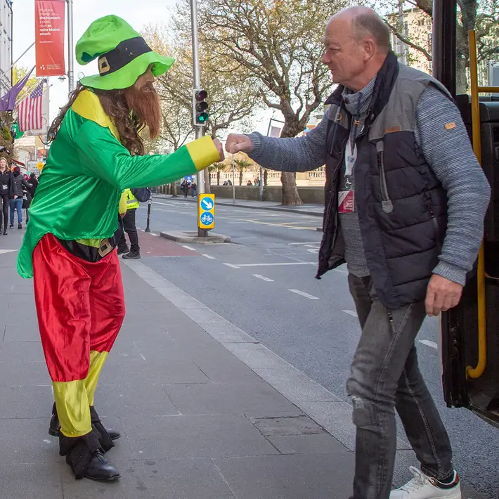 leprechaun dublin fist bump