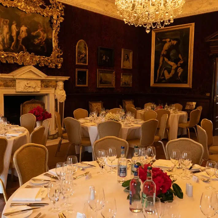 Historic dining room set for a corporate event at Russborough House and Park