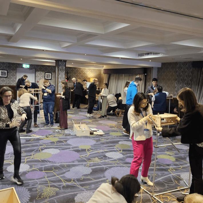 People creating the wind farms with their teams