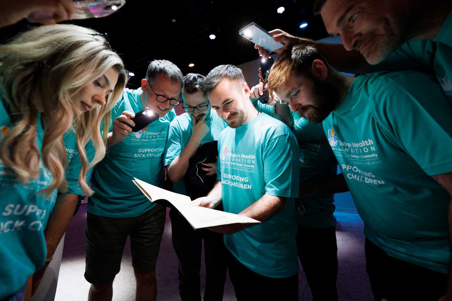 Corporate team solving puzzles during a problem solving team building activity in Ireland with Dynamic Events