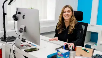 lauren at desk