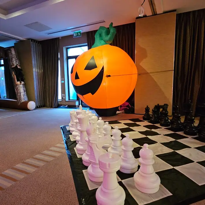 Giant Chess Games Beside Giant Pumpkin
