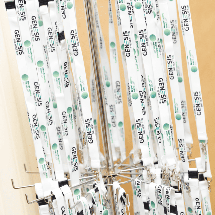 ALI Lanyards for people arriving to watch the conference