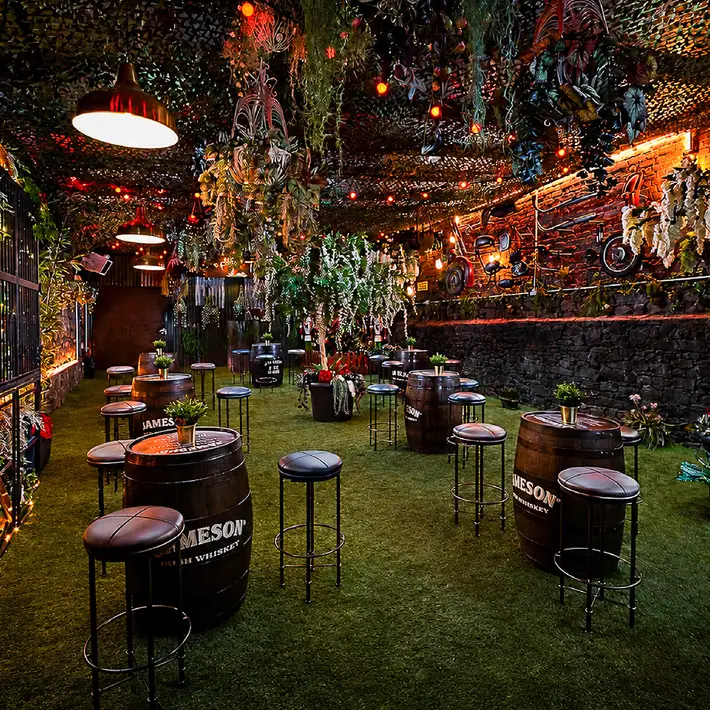Secret Garden event space at 101 Limerick featuring a covered outdoor-style venue for corporate drinks receptions and private events.