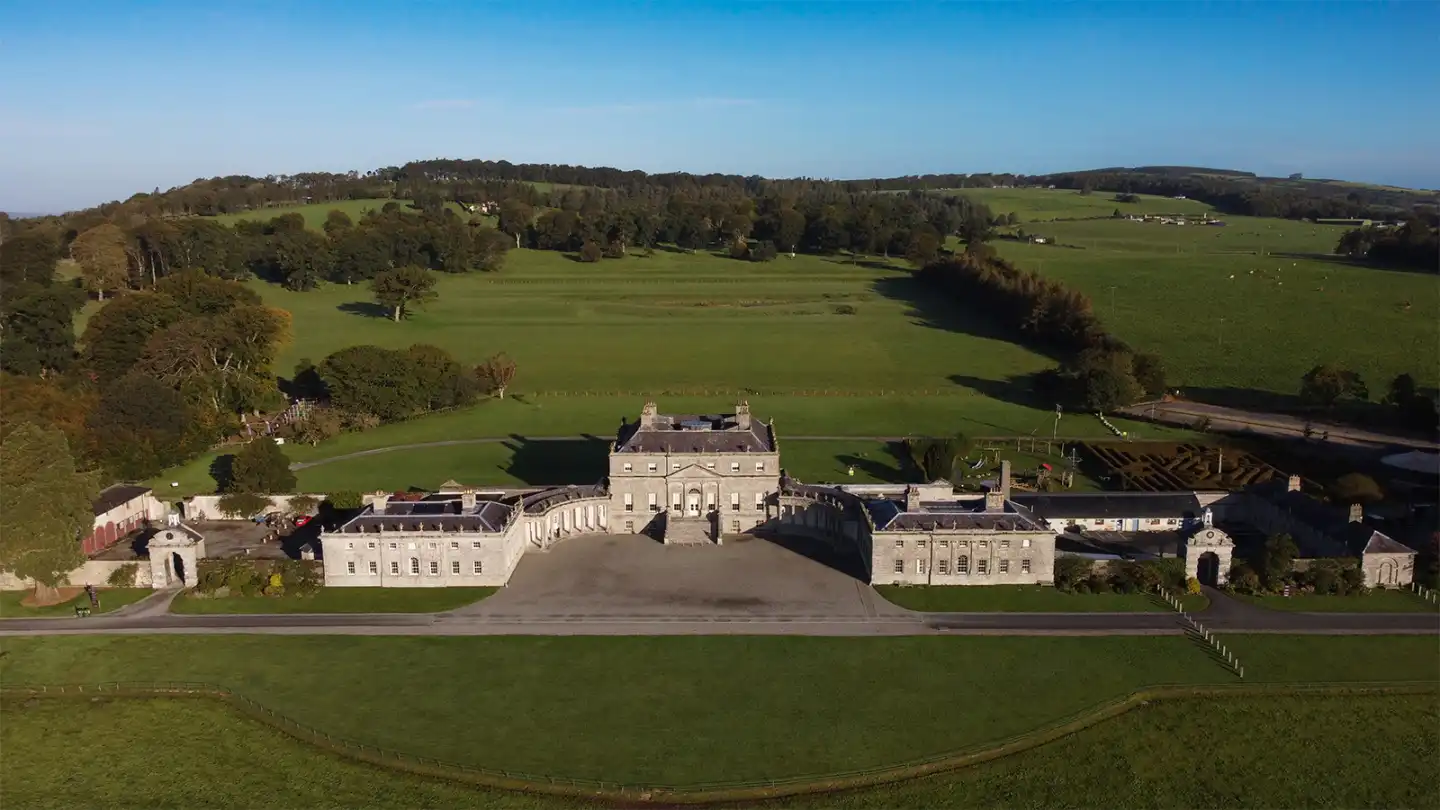 Aerial view of Russborough House and Park in County Wicklow