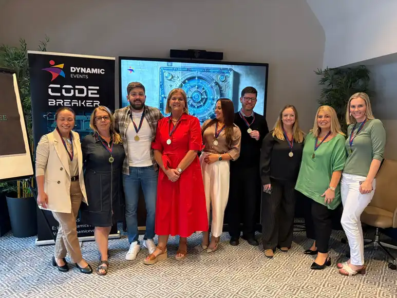 Group taking a photo together after completing Code Breaker | Team Training Cork