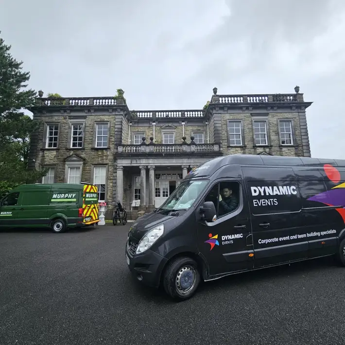 Dynamic Events van outside palmerstown house