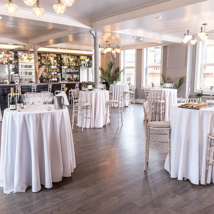 Plan your corporate team building session at Fallon & Byrne Pod table set up | Dynamic Events