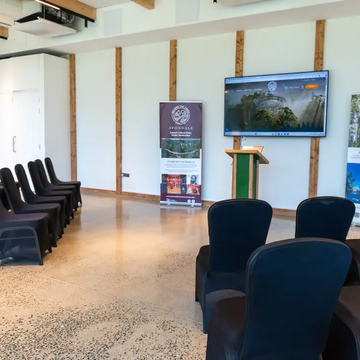 conference style seating in the venue for meetings