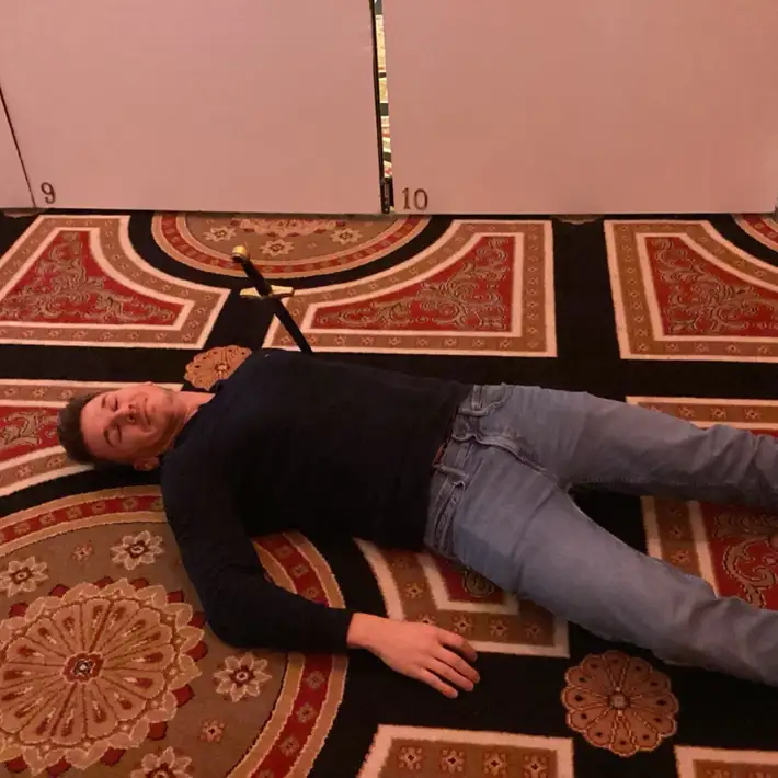 Team member posing for picture tasks 