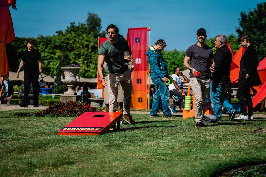 cornhole game corporate summer team building event dublin