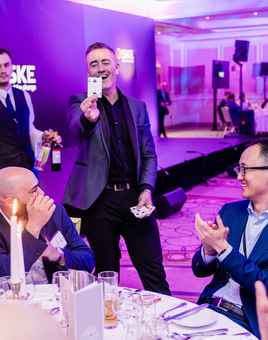 Evening Entertainment magician at corporate event