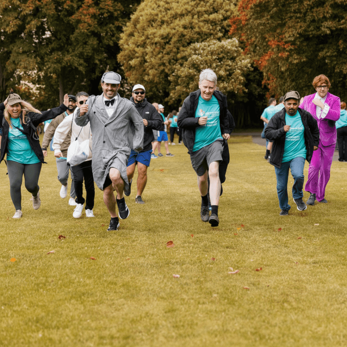 Corporate teams engaged in an interactive, spooky, app-based treasure hunt.
