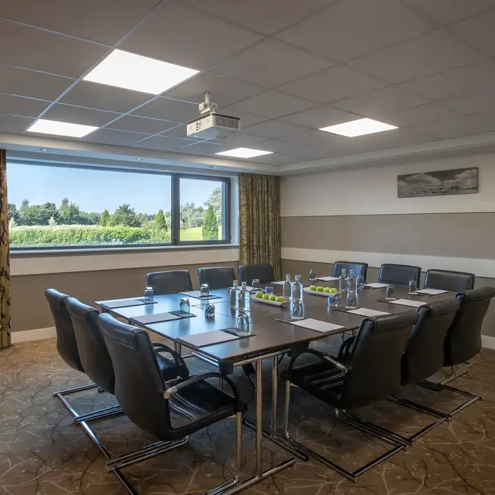 Boardroom at The Gateway Hotel Dundalk set up for a corporate meeting