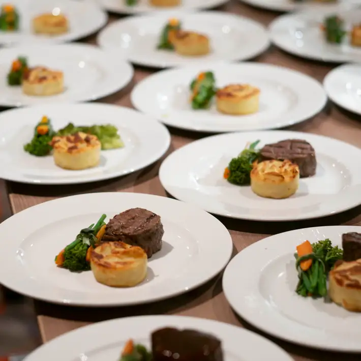 Three-course gala dinner prepared for guests attending the Go-Ahead Ireland Gold Awards at Clayton Hotel Cardiff Lane.
