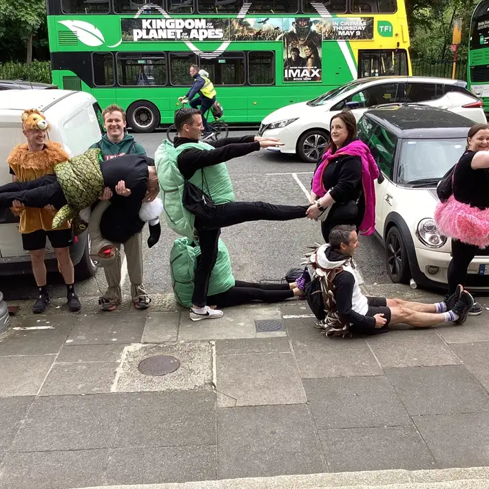 Dressed Up Participants playing Jungle Survival