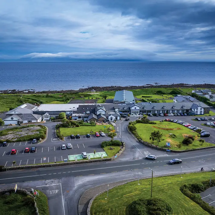 aerial view of connemara coast hotel galway, ideal hotel for team building and corporate events