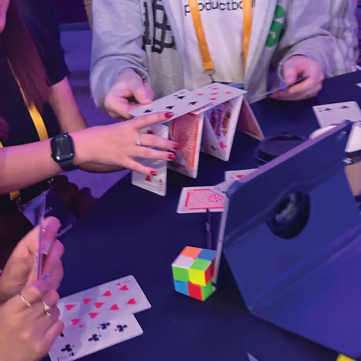 Detour team training challenge with problem solving tasks and iPad gameplay during corporate event in Mexico City