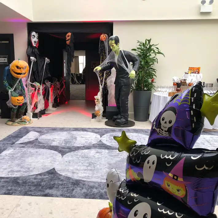 halloween decorations at corporate event