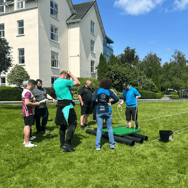 Team getting briefed by team facilitator 