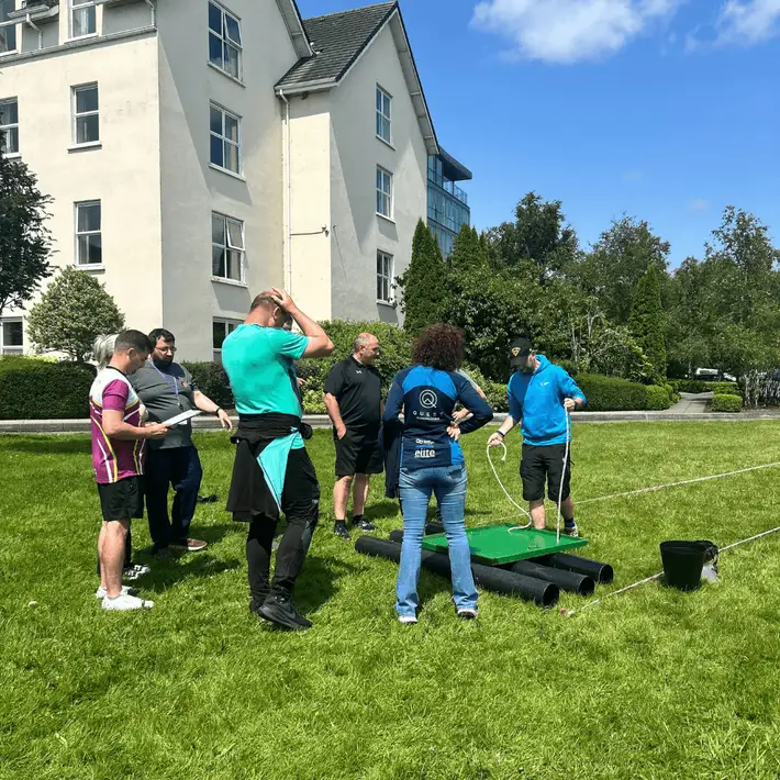 Team getting briefed by team facilitator 
