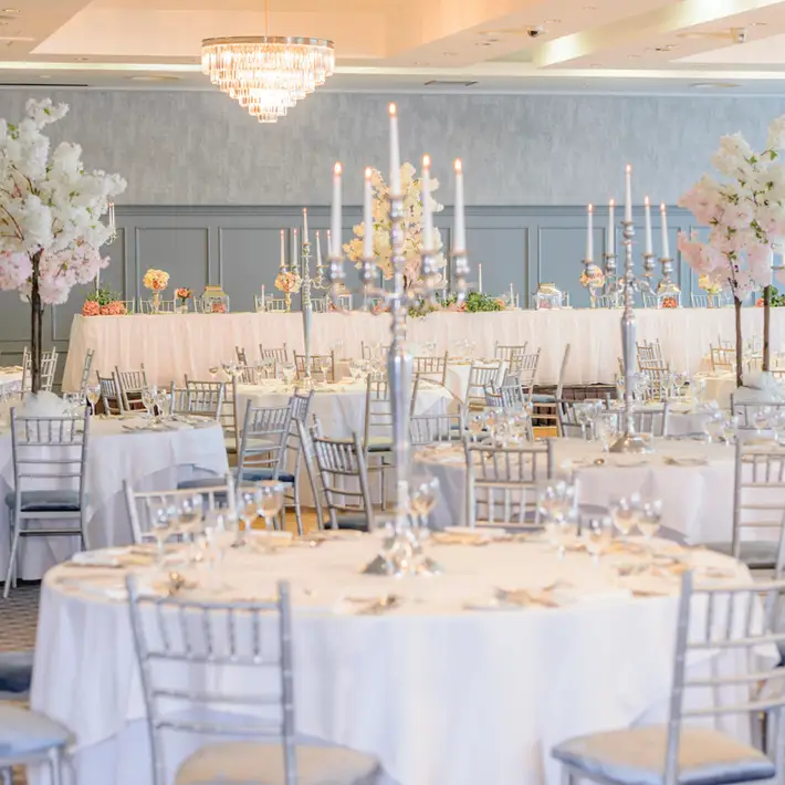 Elegant ballroom at Shearwater Hotel Galway set up for corporate events, gala dinners and team celebrations