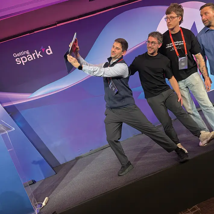 Team training activity at Productboard company kick-off in Mexico City with participants engaging in interactive challenge