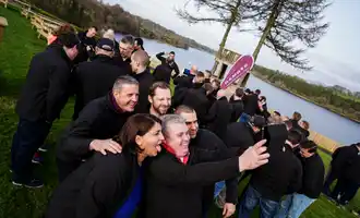 corporate team team doing digital treasure hunt in mullingar ireland