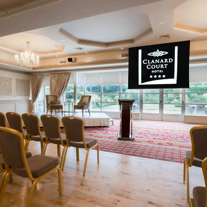Corporate meeting room with a theatre style setup