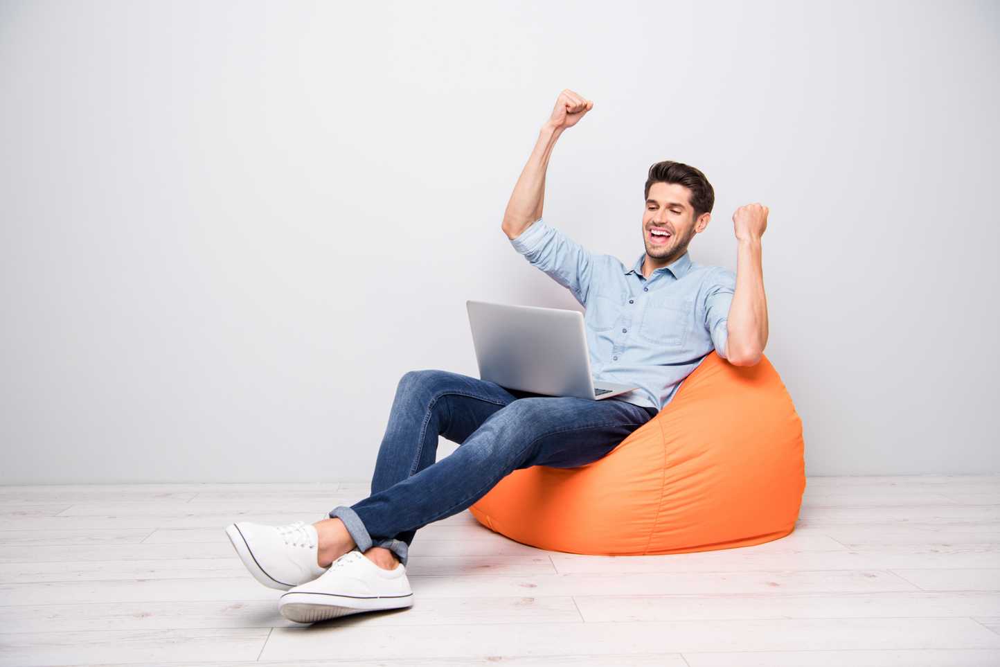 man working remotely
