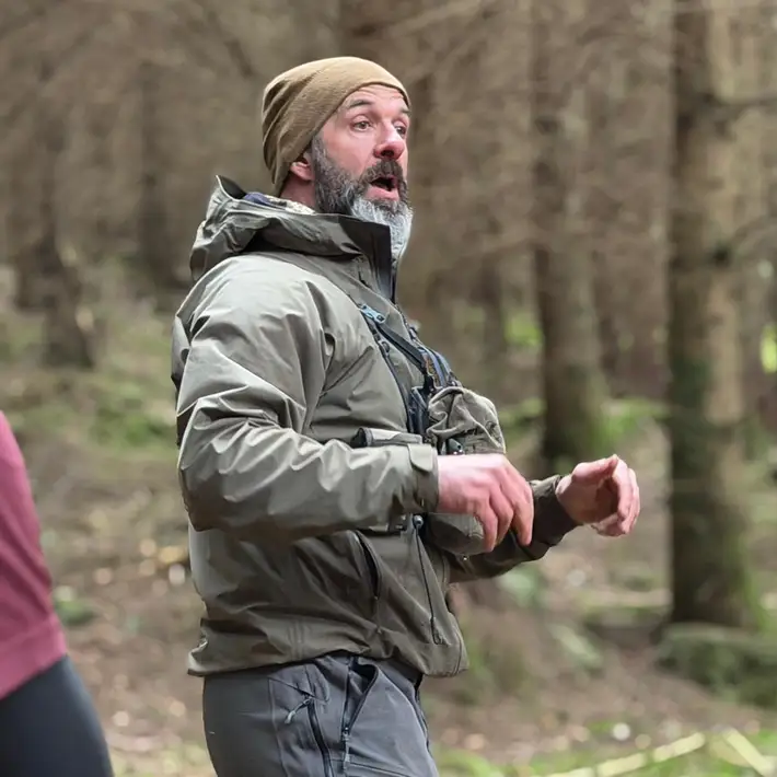 Senior leadership team guided by former Special Forces Ranger during outdoor team building experience in Wicklow