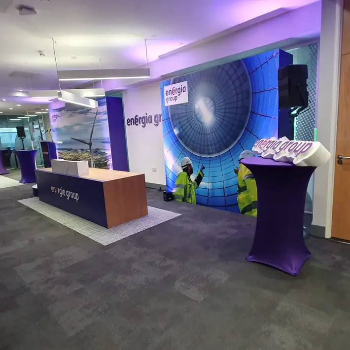 office with branding