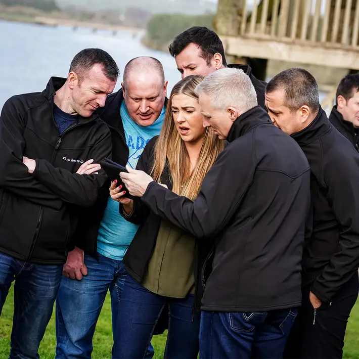 Group taking part in the treasure hunt