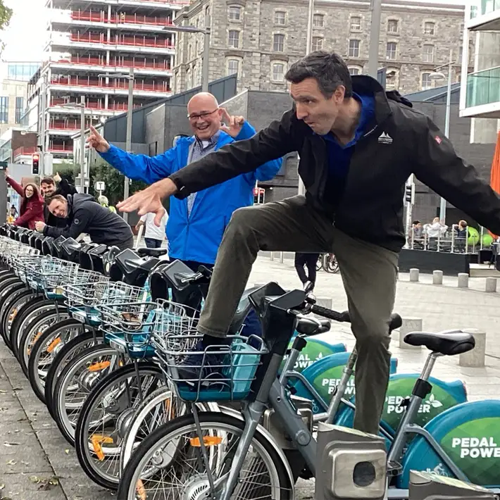 Fun remote team building treasure hunt challenge at Dublin city bike rack