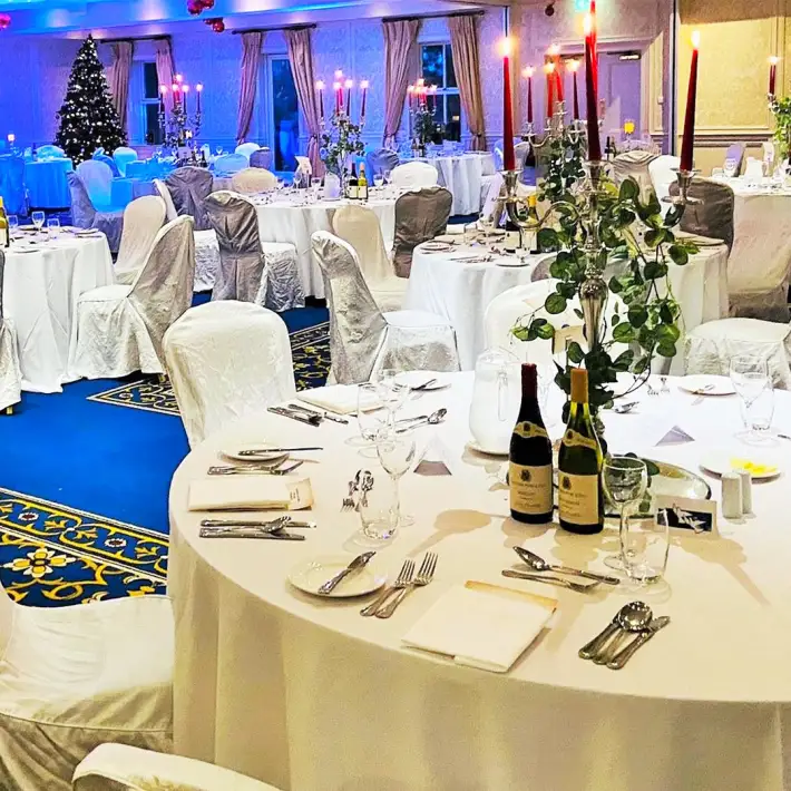 Private dining room set for a corporate Christmas party at Roganstown Hotel & Country Club