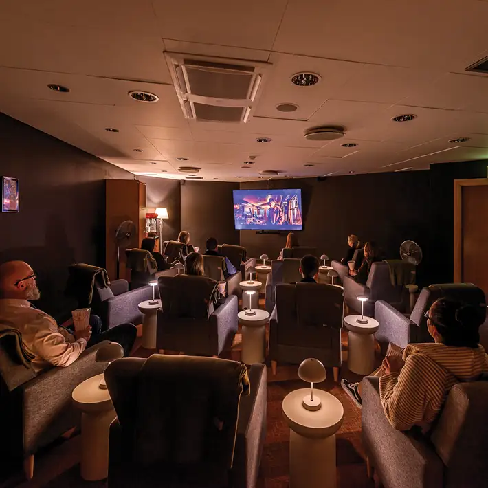 Small private cinema room at Shearwater Hotel Ballinasloe for corporate events and team entertainment experiences