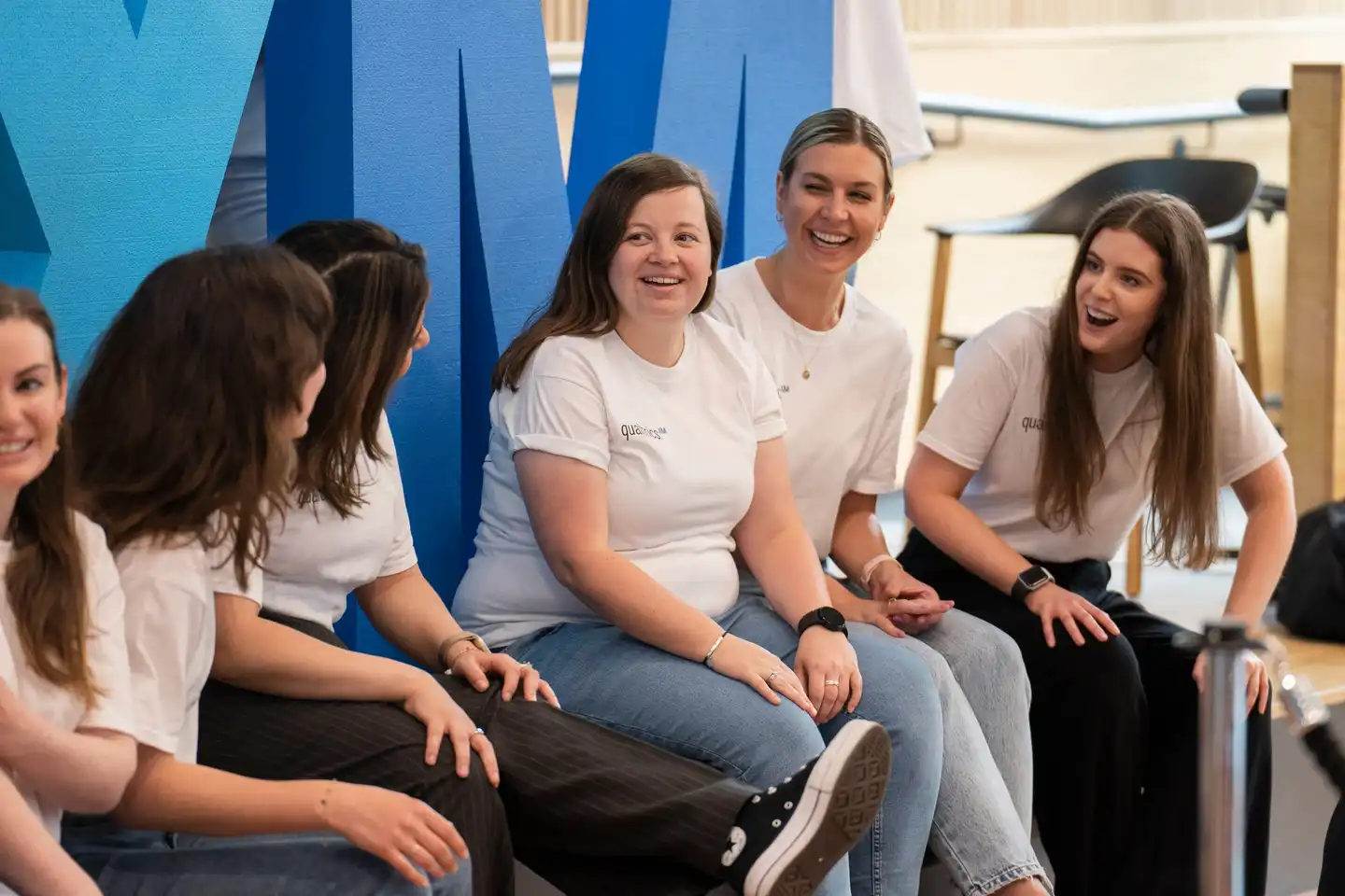 Corporate onboarding activity for new hires in Dublin with team members connecting and engaging on their first week