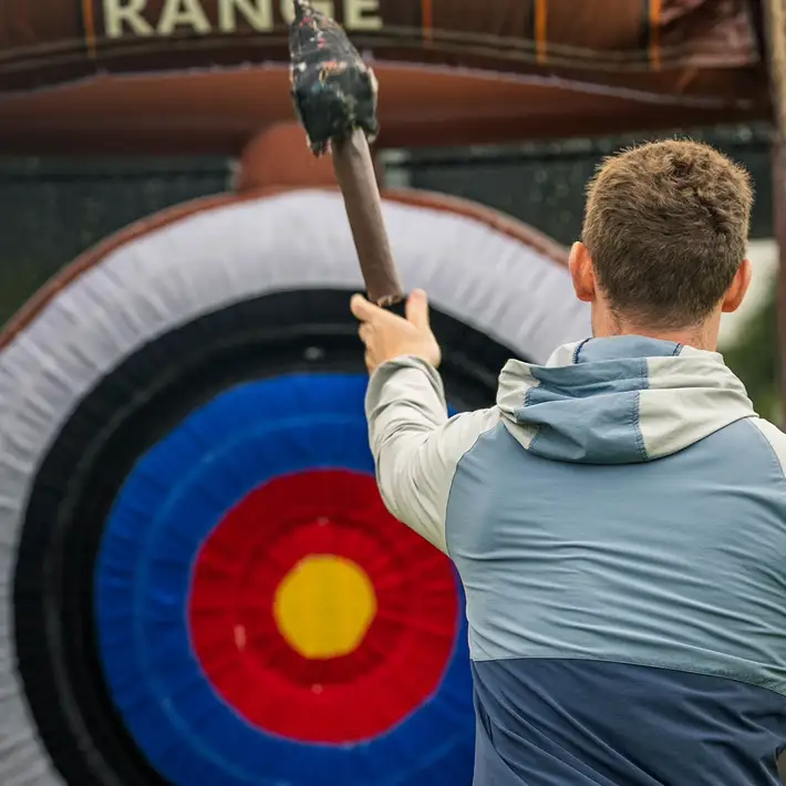 teamwork axe throwing sports day