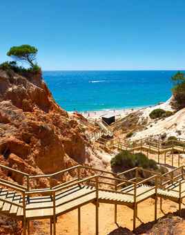 wooden stairs leading to beach