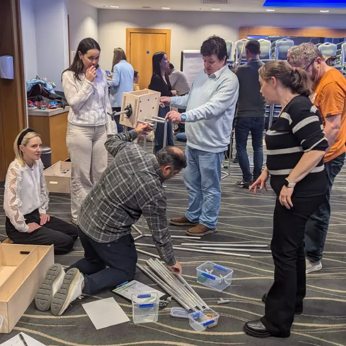 creating the wind turbine with their team to win the challenge 