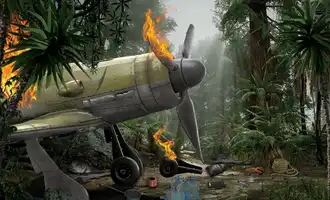 jungle survival plane crash site game