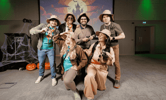 Team Dressed up as jungle explorers to take part in the halloween treasure hunt