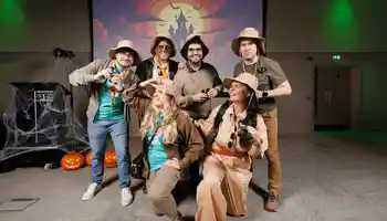 Team Dressed up as jungle explorers to take part in the halloween treasure hunt